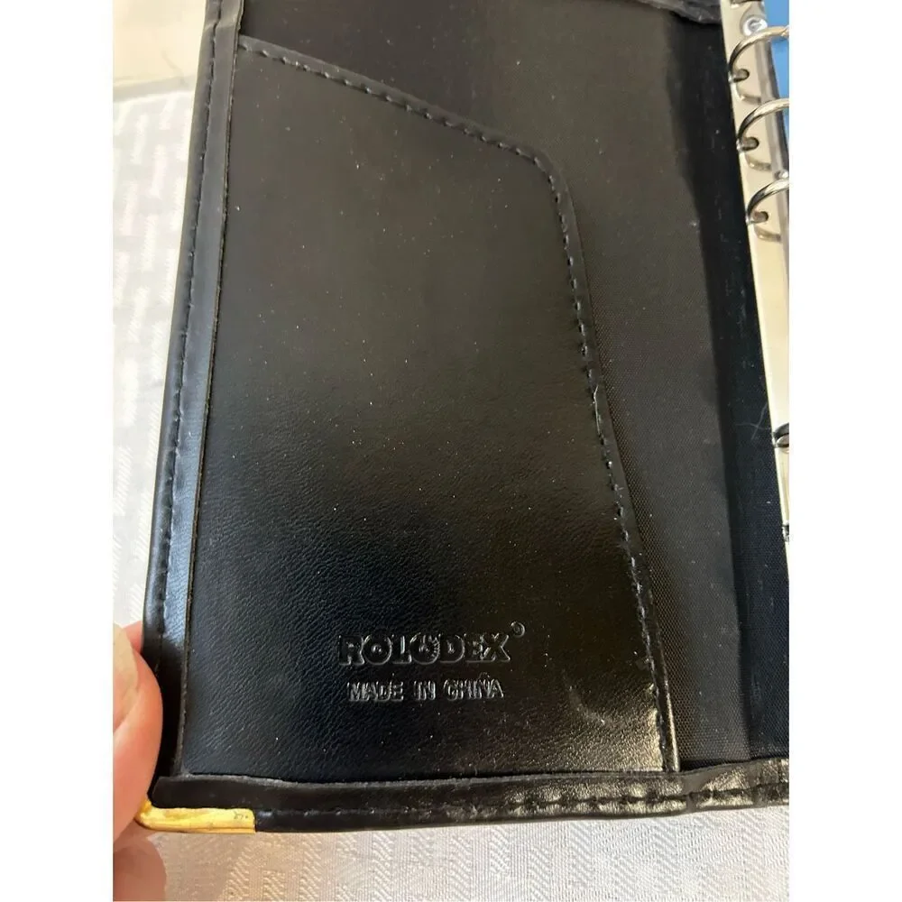 Rolodex black leather address card holder‎ 5